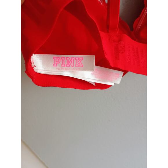 Women's Bralette Red Lace Pink Size Medium - Picture 6 of 8